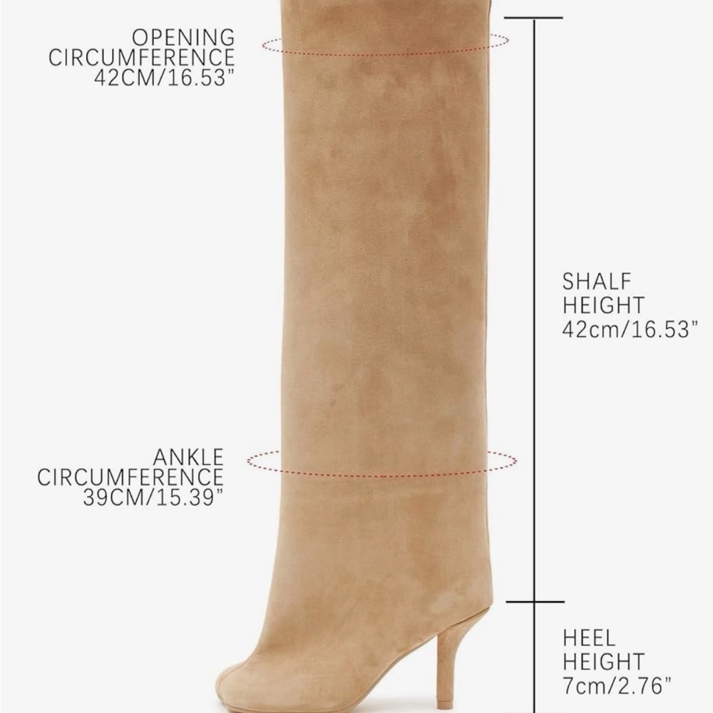Suede square toe knee high boots